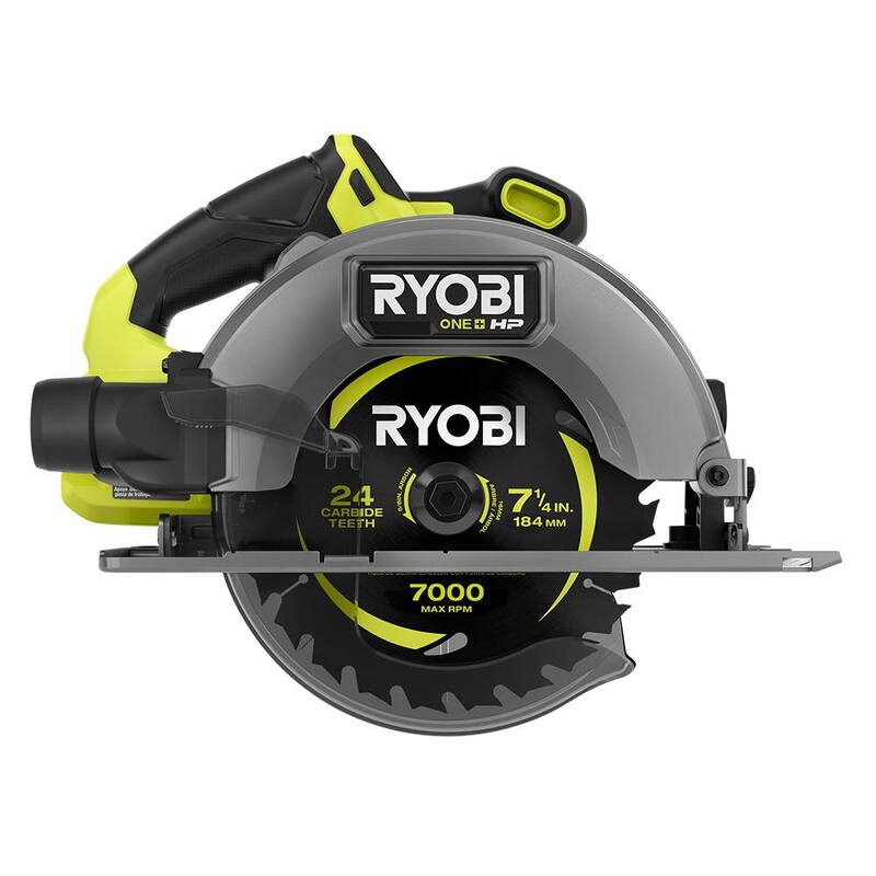 RYOBI ONE+ HP 18V Sierra Circular inalámbrica de 7-1/4 pulgadas con motor sin escobillas y batería de iones de litio de alta capacidad de 4.0 Ah - PBLCS300B-PBP004