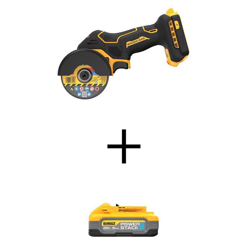 Herramienta de corte inalámbrica DEWALT 20V XR de 3 pulgadas con batería POWERSTACK 20V 5.0Ah - DCS438BWDCBP520