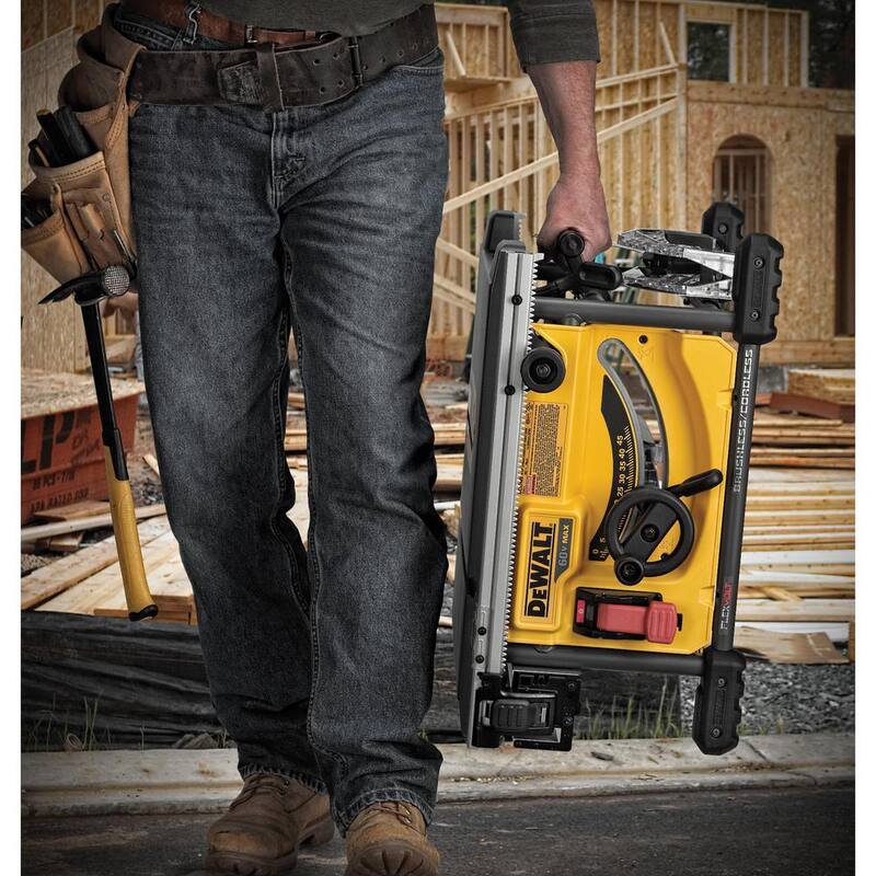 DEWALT FLEXVOLT 60V MAX Sierra de Mesa Inalámbrica sin Escobillas de 8-1/4 pulgadas Kit (Herramienta Solamente) - DCS7485B