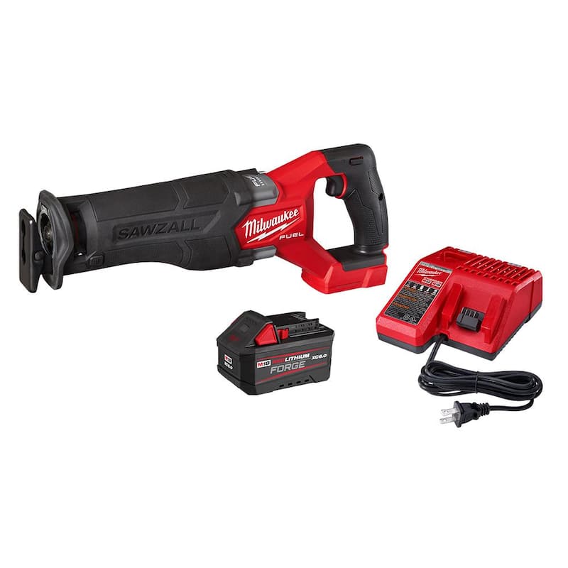 Sierra alternativa inalámbrica Brushless Milwaukee M18 FUEL de 18 V con batería de iones de litio y (1) batería FORGE de 6.0Ah - 2821-21F