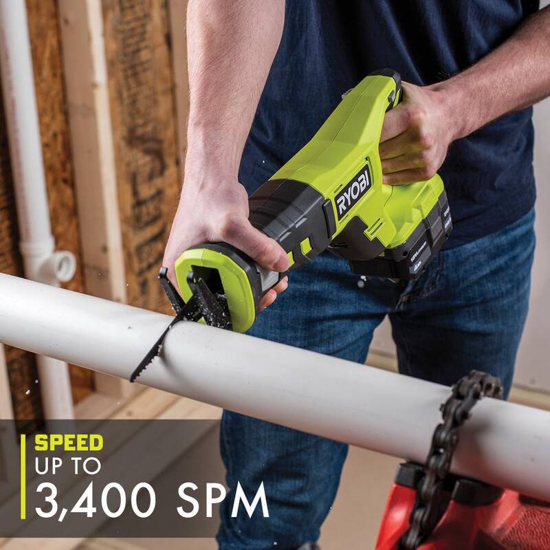 Sierra recíproca inalámbrica RYOBI ONE+ de 18V con batería de 2.0 Ah - PCL515B-PBP006