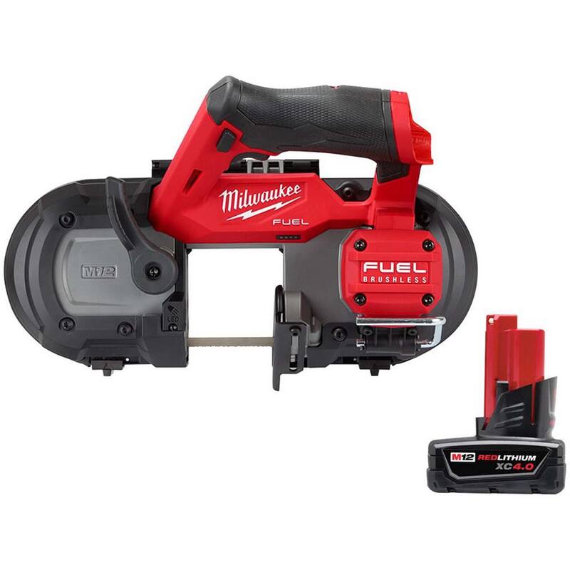 Milwaukee M12 FUEL 12V Sierra de Cinta Compacta Inalámbrica de Iones de Litio con Paquete de Batería XC 4.0 Ah - 2529-20-48-11-2440