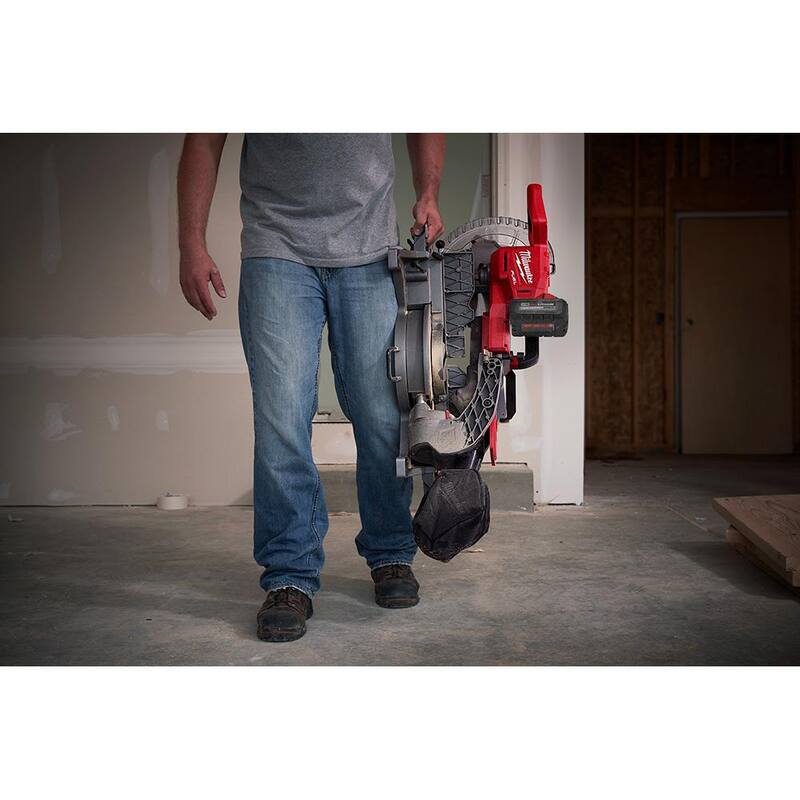 Sierra de mesa inalámbrica sin escobillas de 18 voltios Milwaukee M18 FUEL ONE-KEY de 8-1/4 pulg. con soporte y sierra ingletadora de 10 pulg. con soporte - 2736-20-2734-20-48-08-0561-48-08-0551.