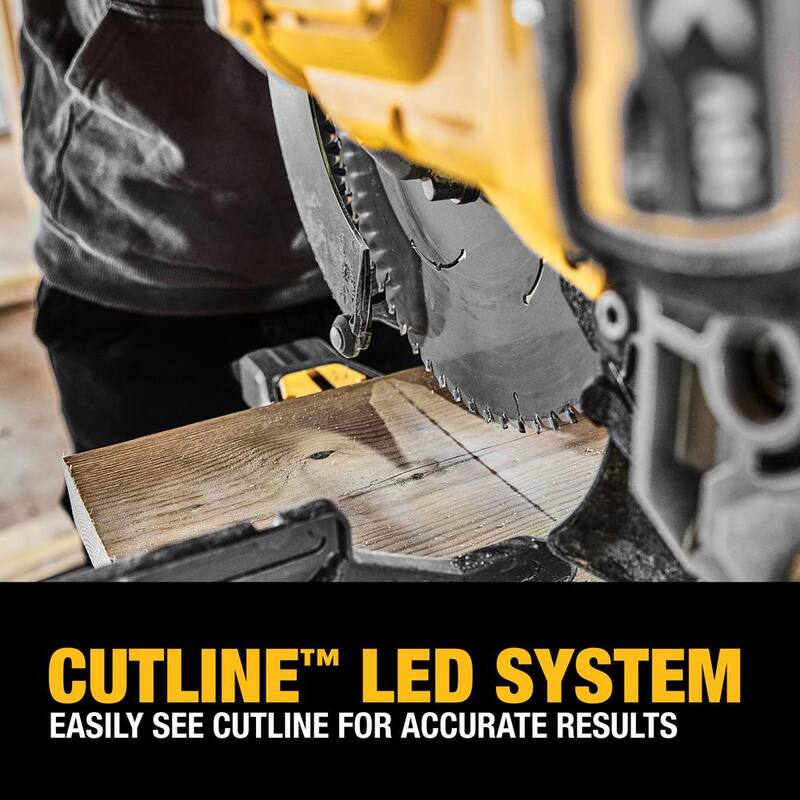 Sierra ingleteadora deslizante inalámbrica DEWALT de 12 pulgadas con batería de 60V de 9.0Ah - DCS781X1