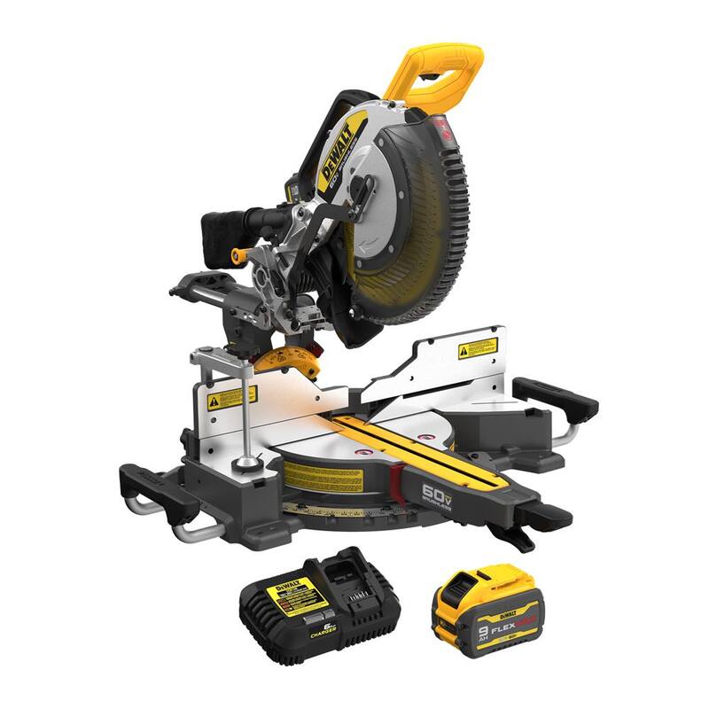Sierra ingleteadora deslizante inalámbrica DEWALT de 12 pulgadas con batería de 60V de 9.0Ah - DCS781X1