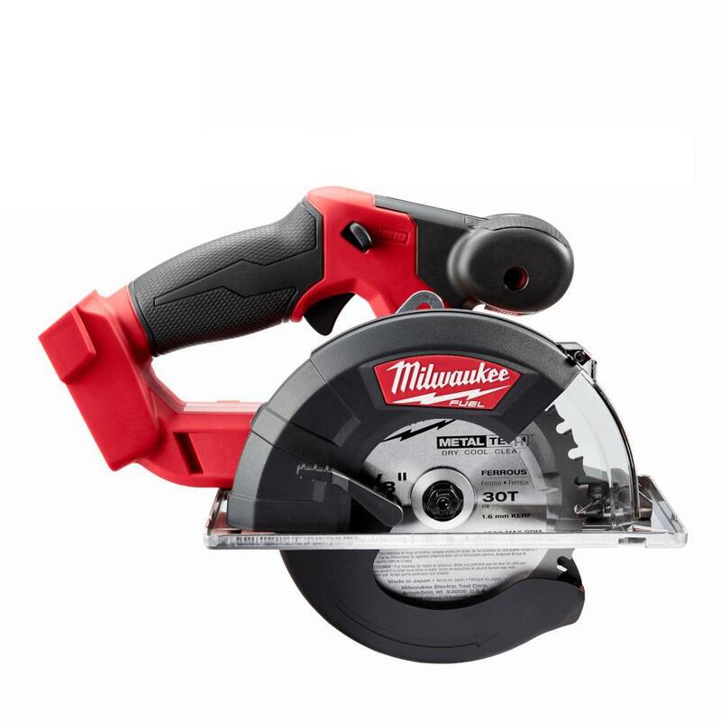 Sierra circular inalámbrica sin escobillas Milwaukee M18 FUEL de 18V de 5-3/8 pulg. para corte de metal con batería de iones de litio (solo herramienta) con hoja de sierra de metal - 2782-20