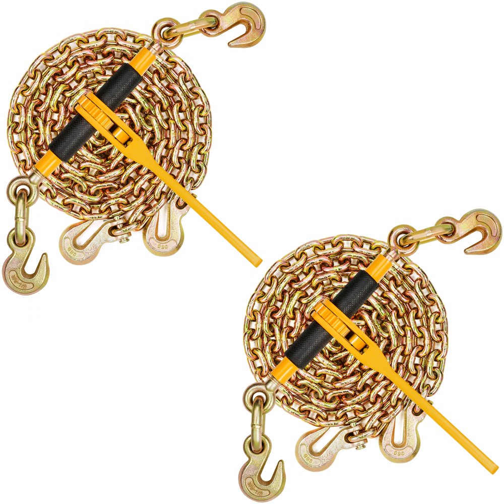VEVOR Chain and Binder Kit 3/8"-1/2" Ratchet Load Binder 3/8" x 10' Chain 2 Pack - DLTJLLJQ2T104EES4V0