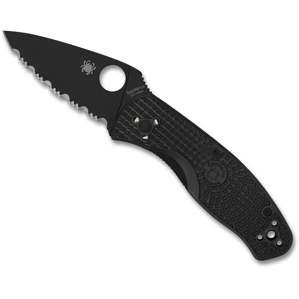 Spyderco 2023 Spyderco Reveal 9, Persistence Lightweight Black Blade, Serrated Edge - SPY-C136SBBK