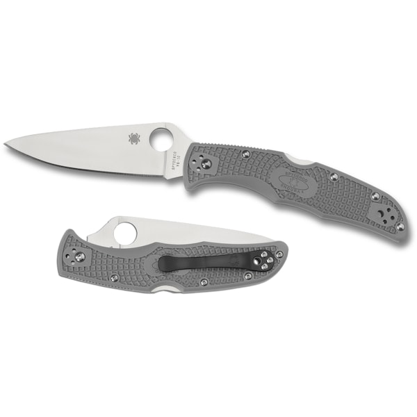 Spyderco 2024 Spyderco Endura 4 Lightweight Gray Flat Ground Plain - SPY-C10FPGY