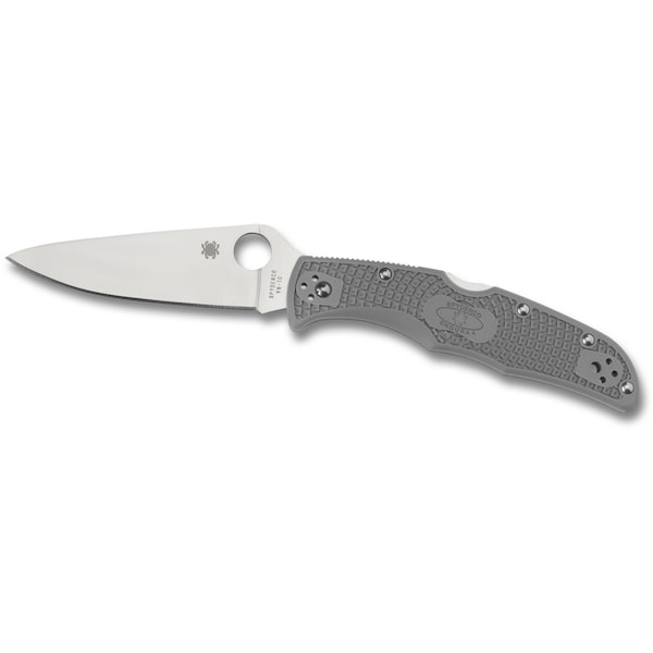 Spyderco 2024 Spyderco Endura 4 Lightweight Gray Flat Ground Plain - SPY-C10FPGY