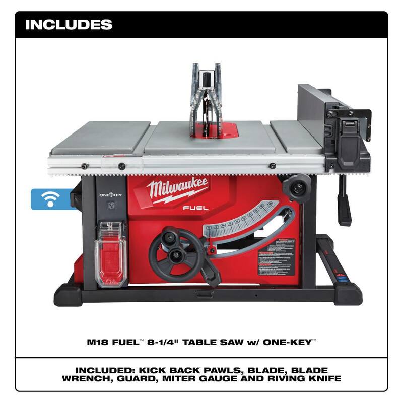 Sierra de mesa Milwaukee M18 FUEL ONE-KEY de 18 voltios y 8-1/4 pulgadas sin escobillas de iones de litio inalámbrica (herramienta solamente) - 2736-20.