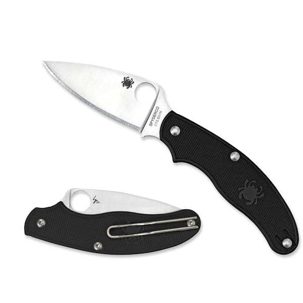 Spyderco 2024 Spyderco Uk Penknife Lightweight Black Slip Joint/Leaf Shape Plain - SPY-C94PBK