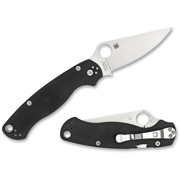 Spyderco 2024 Spyderco Para Military 2 G-10 Black Left-Hand Plain - SPY-C81GPLE2