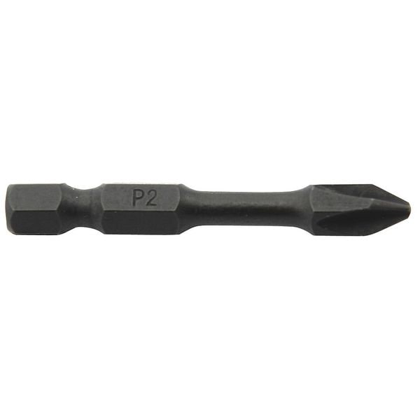 Westward Power Bit, SAE, 1/4", #2, 2", Steel, PK5 - 38RV97