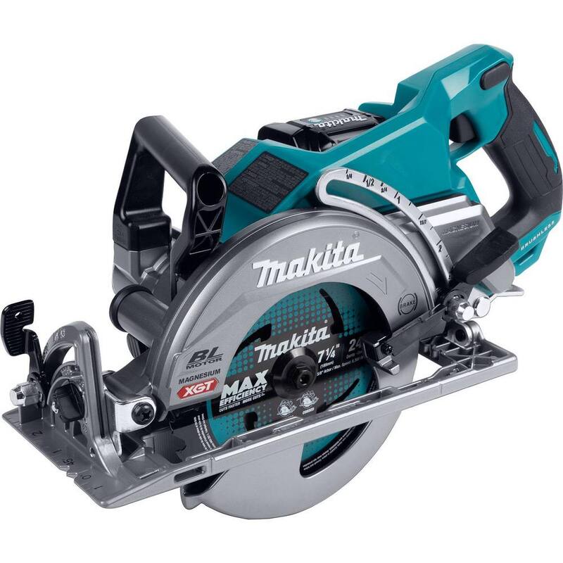 Sierra circular inalámbrica sin escobillas de manija trasera Makita 40V Max XGT de 7-1/4 pulgadas (4.0 Ah) - Kit GSR01M1.