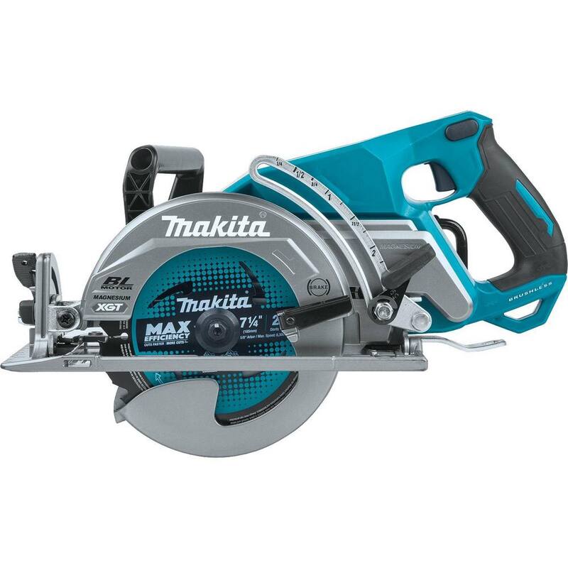Sierra circular inalámbrica sin escobillas de manija trasera Makita 40V Max XGT de 7-1/4 pulgadas (4.0 Ah) - Kit GSR01M1.