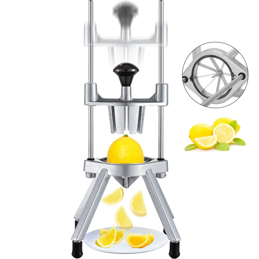 VEVOR 8-Section Commercial Easy Wedger Stainless Steel Blade Fruit Lime Slicer, Lemon Cutter 8 Wedges for Bar Restaurant - QDQ8B000000000001V0
