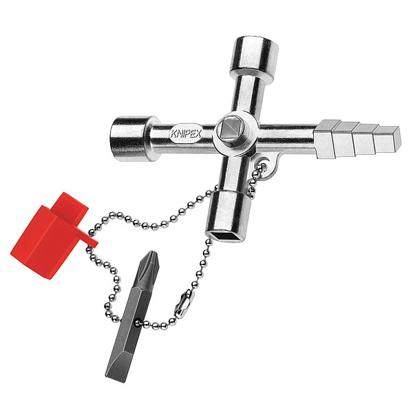 Knipex Control Cabinet Key, Multi-Bit, 6-19/64 In - 00 11 04