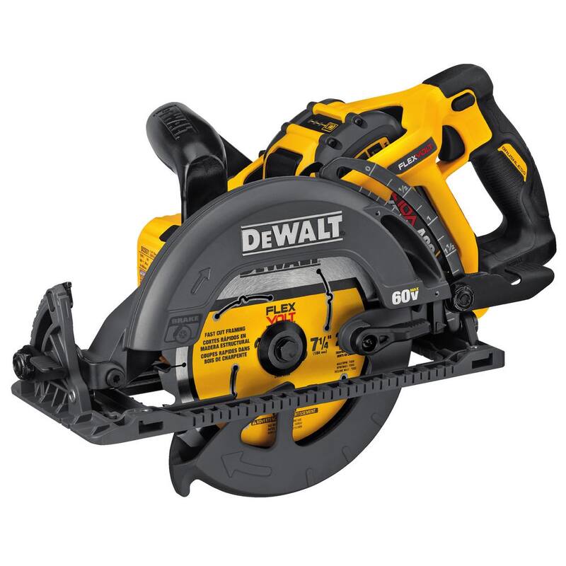 SIERRA DE GUSANO INALÁMBRICA ESTILO DRIVER DE DEWALT FLEXVOLT 60V MAX DE 7-1/4 pulgadas con kit de batería de 9.0Ah - DCS577X1