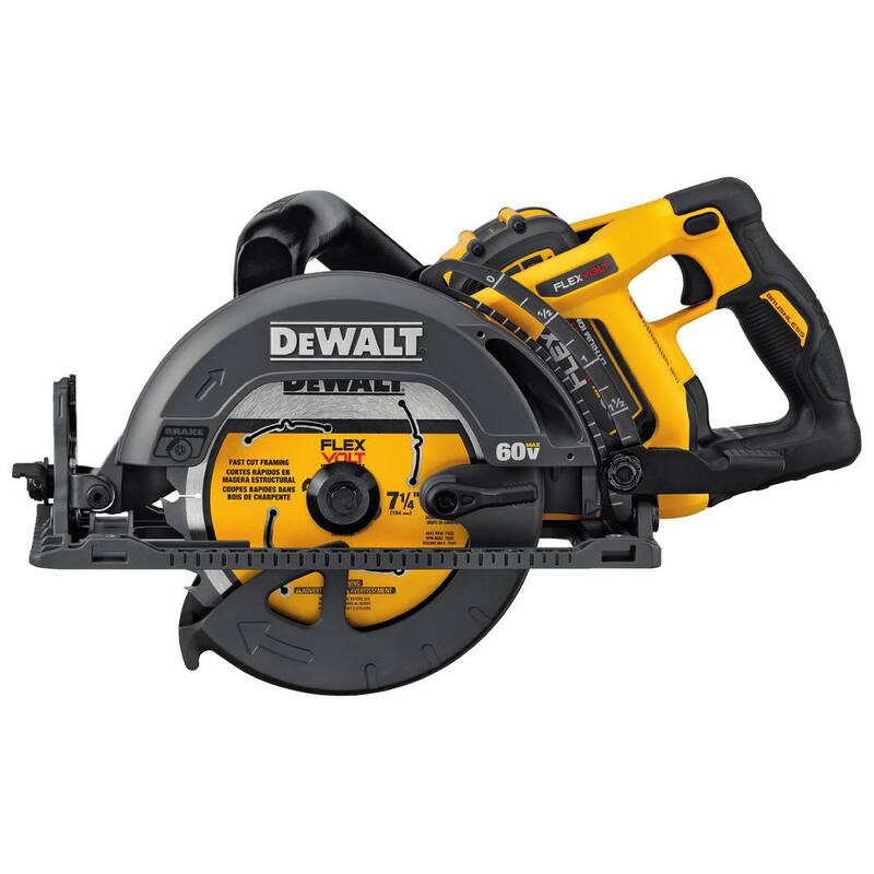 SIERRA DE GUSANO INALÁMBRICA ESTILO DRIVER DE DEWALT FLEXVOLT 60V MAX DE 7-1/4 pulgadas con kit de batería de 9.0Ah - DCS577X1