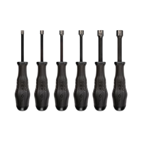 Tekton High-Torque Black Oxide Blade Nut Driver Set, 6-Piece (3/16-1/2 in.) - DHD91101