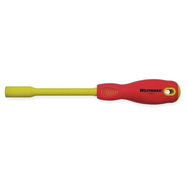 Westward Nut Driver, 5/16 in., Hollow, Ergo, Ins, 5 in - 1YXL1