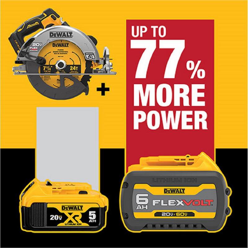Sierra circular inalámbrica DEWALT 20V MAX sin escobillas de 7-1/4 pulgadas estilo Sidewinder con la ventaja de FLEXVOLT (Herramienta solamente) - DCS573B