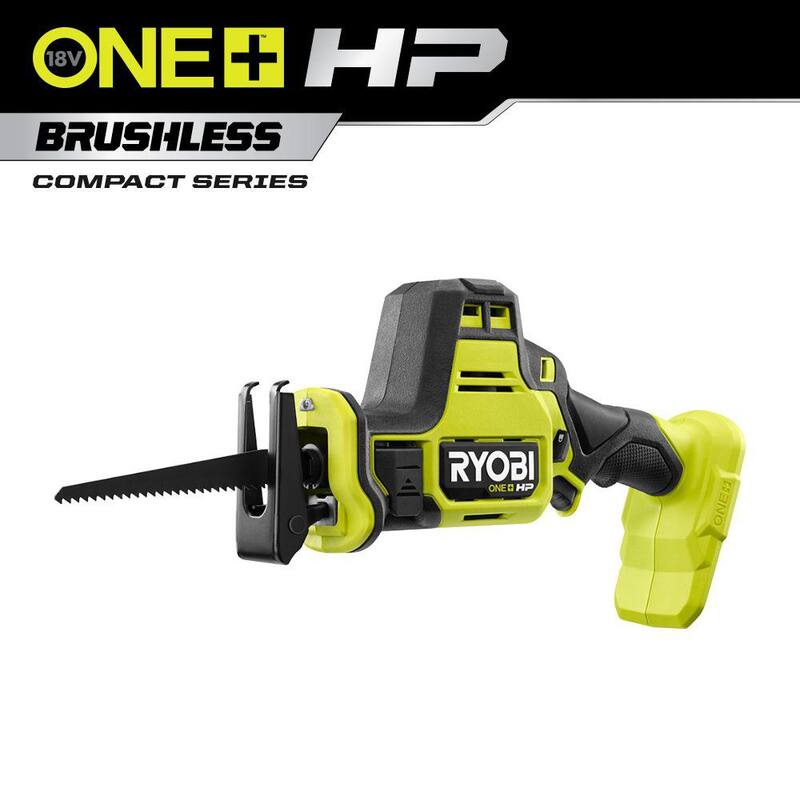 Sierra sable reciprocante compacta inalámbrica sin escobillas de una mano RYOBI ONE+ HP 18V (herramienta solamente) - PSBRS01B
