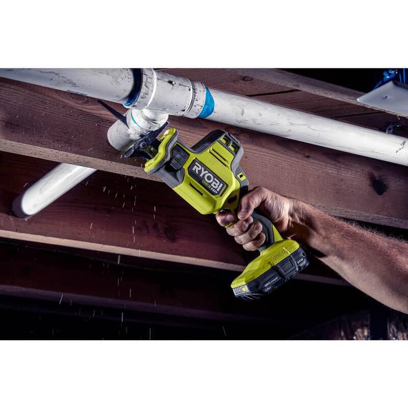 Sierra sable reciprocante compacta inalámbrica sin escobillas de una mano RYOBI ONE+ HP 18V (herramienta solamente) - PSBRS01B
