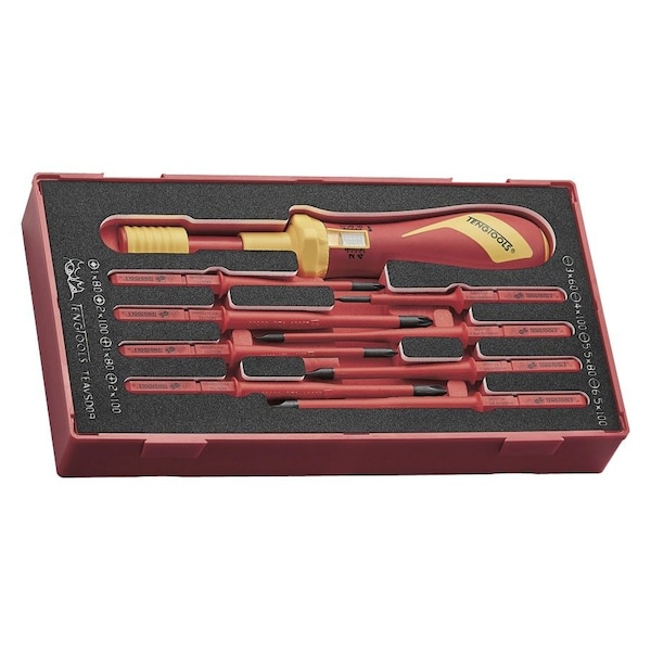 Teng Tools Torque Screwdriver Set VDE 9 Pcs EVA Foam Tool Organization Tray - TEAVSD09