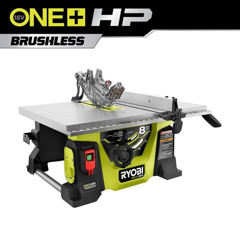 RYOBI ONE+ HP 18V Sierra de mesa portátil y compacta para sitio de trabajo inalámbrica sin escobillas de 8-1/4 pulgadas (Herramienta solamente) - PBLTS01B