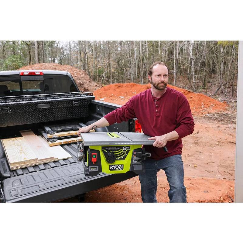 RYOBI ONE+ HP 18V Sierra de mesa portátil y compacta para sitio de trabajo inalámbrica sin escobillas de 8-1/4 pulgadas (Herramienta solamente) - PBLTS01B