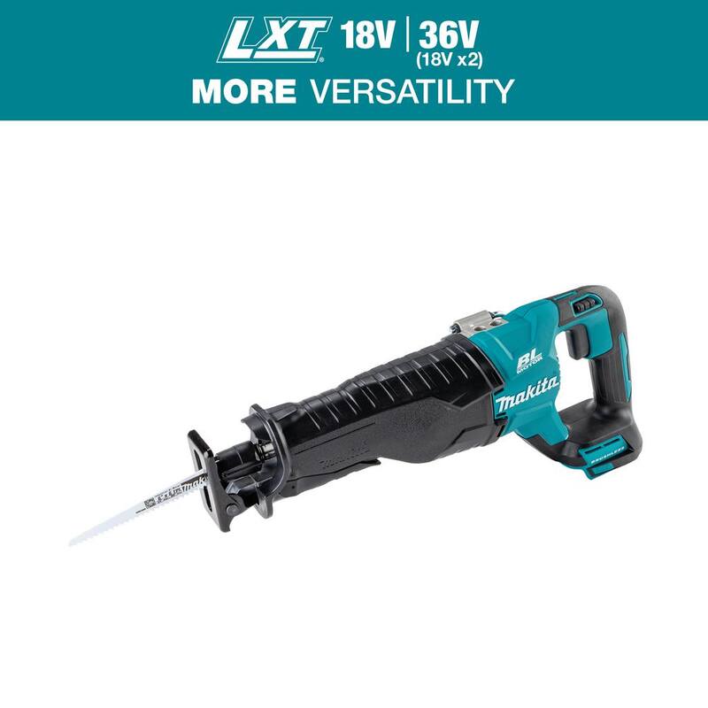 Sierra reciproca inalámbrica sin escobillas Makita 18V LXT de velocidad variable con batería de iones de litio (solo herramienta) - XRJ05Z