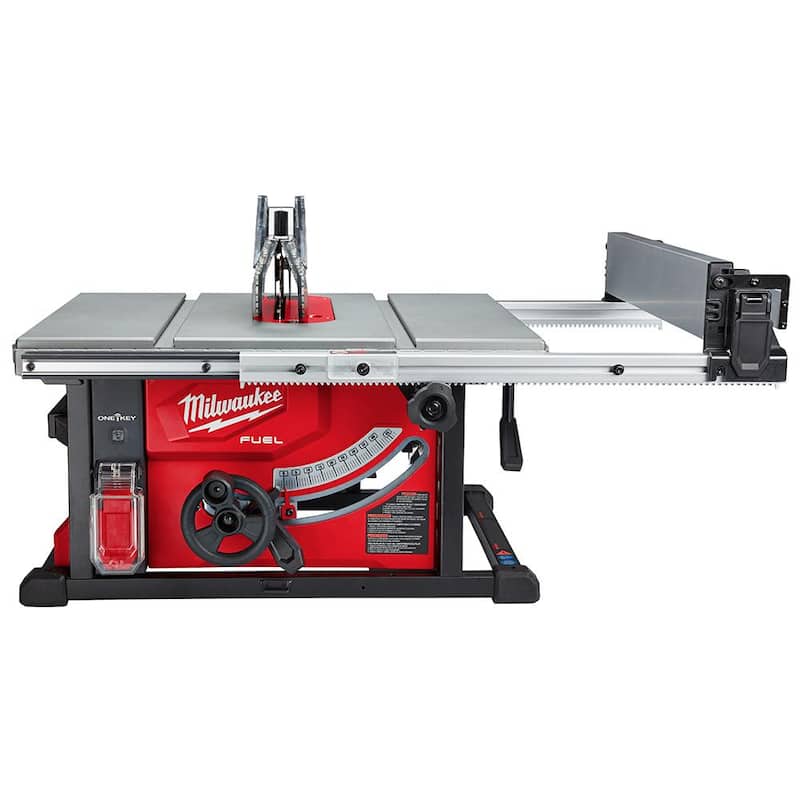 Sierra ingleteadora compuesta deslizante inalámbrica con bisel doble Milwaukee M18 FUEL de 18V de 10 pulgadas con sierra de mesa de 8-1/4 pulgadas de ion de litio sin escobillas - 2734-20-2736-20.