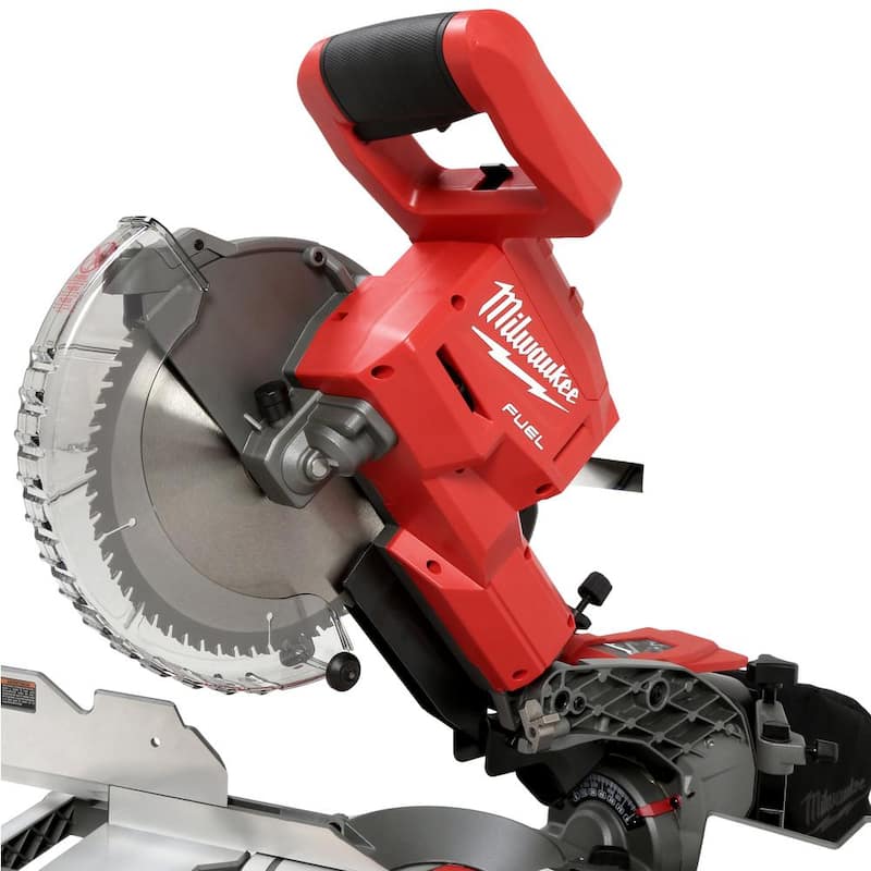 Sierra ingleteadora compuesta deslizante inalámbrica con bisel doble Milwaukee M18 FUEL de 18V de 10 pulgadas con sierra de mesa de 8-1/4 pulgadas de ion de litio sin escobillas - 2734-20-2736-20.