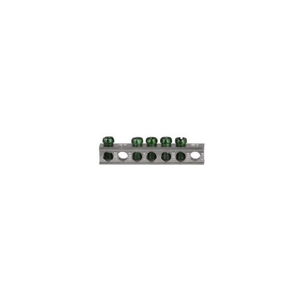 Eaton Cutler-Hammer 2.54in L, 1-3/4in Mounting Hole, 5-Terminal, Ground Bar Kit for 2/4-Load Center - GBK5