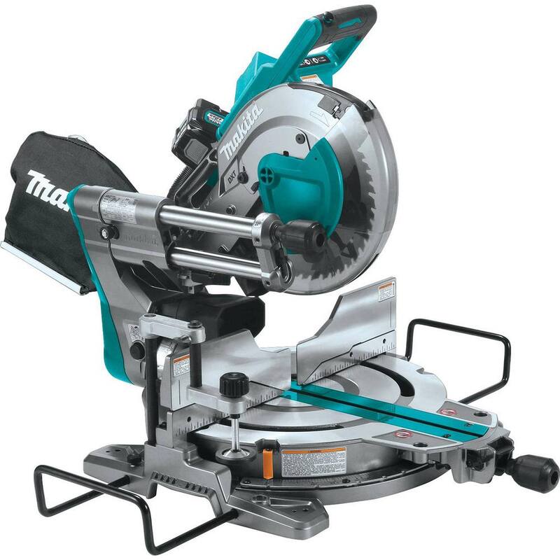 Sierra ingleteadora compuesta deslizante de bisel doble sin escobillas inalámbrica Makita 40V máx XGT de 10 pulgadas, Kit compatible con AWS (4.0Ah) - GSL03M1