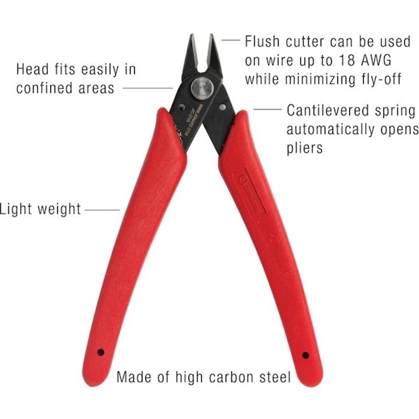 Jonard Tools 5 in Diagonal Cutting Plier Flush Cut Oval Nose Uninsulated - JIC-2755
