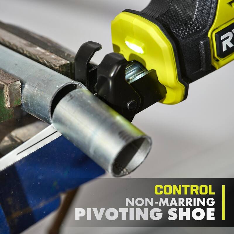 RYOBI ONE+ HP 18V Sierra alternativa compacta inalámbrica de una mano sin escobillas (Herramienta solamente) - PSBRS02B