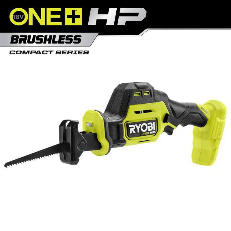 RYOBI ONE+ HP 18V Sierra alternativa compacta inalámbrica de una mano sin escobillas (Herramienta solamente) - PSBRS02B