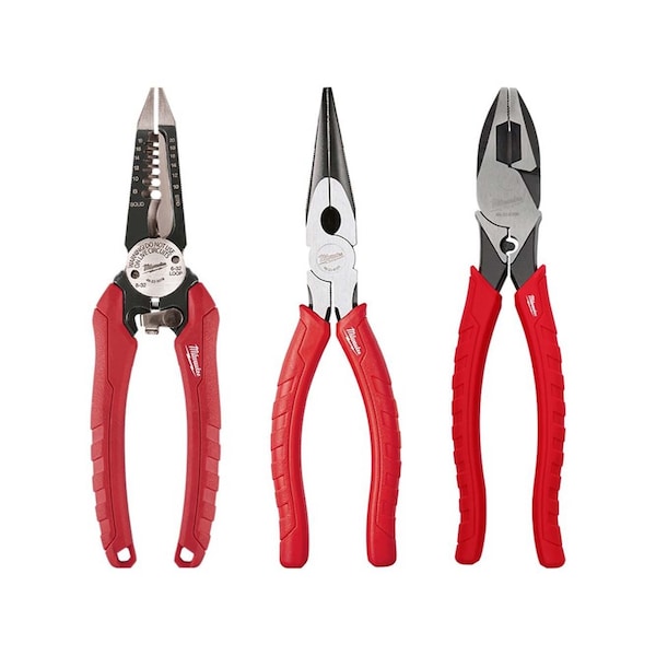 Milwaukee Tool Pliers 6-in-1 w/Long and Linemans Pliers - 48-22-3079, 48-22-6101, 48-22-6100