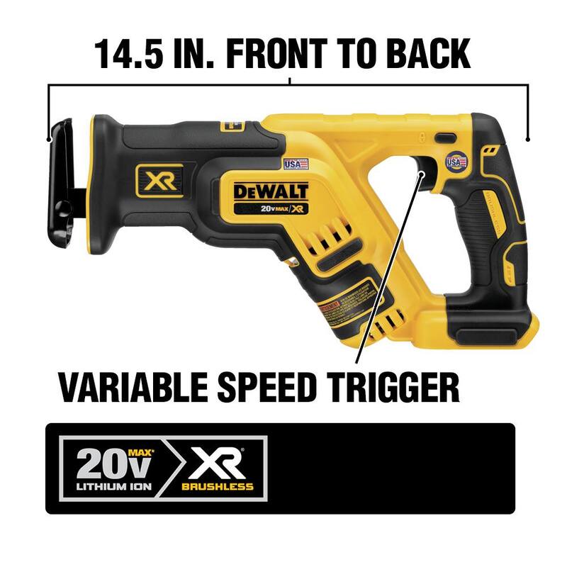 DEWALT 20V MAX XR Sierra de sable compacta sin escobillas inalámbrica (Herramienta solamente) - DCS367B