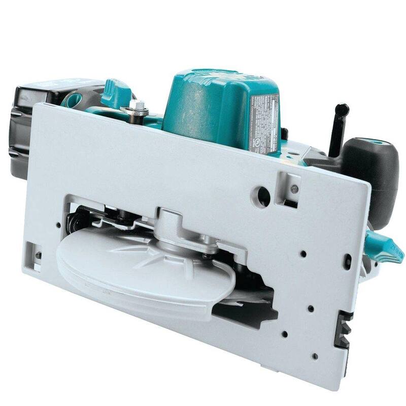 Sierra circular inalámbrica Makita 18V LXT de iones de litio sin escobillas de 6-1/2 pulgadas con freno eléctrico y hoja de carburo de 24 dientes (solo herramienta) - XSH03Z