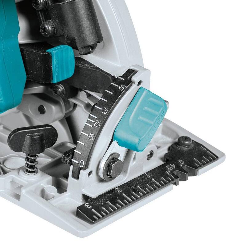 Sierra circular inalámbrica Makita 18V LXT de iones de litio sin escobillas de 6-1/2 pulgadas con freno eléctrico y hoja de carburo de 24 dientes (solo herramienta) - XSH03Z