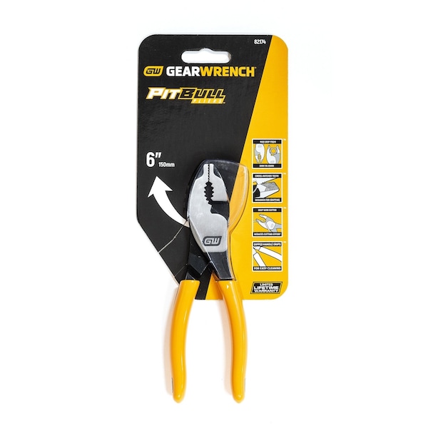 Gearwrench 6" PITBULL Dipped Handle Slip Joint Pliers - 82174