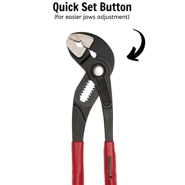 Teng Tools 10" Vinyl Grip Quick Set Water Pump Pliers-  MB481-10Q - MB481-10Q