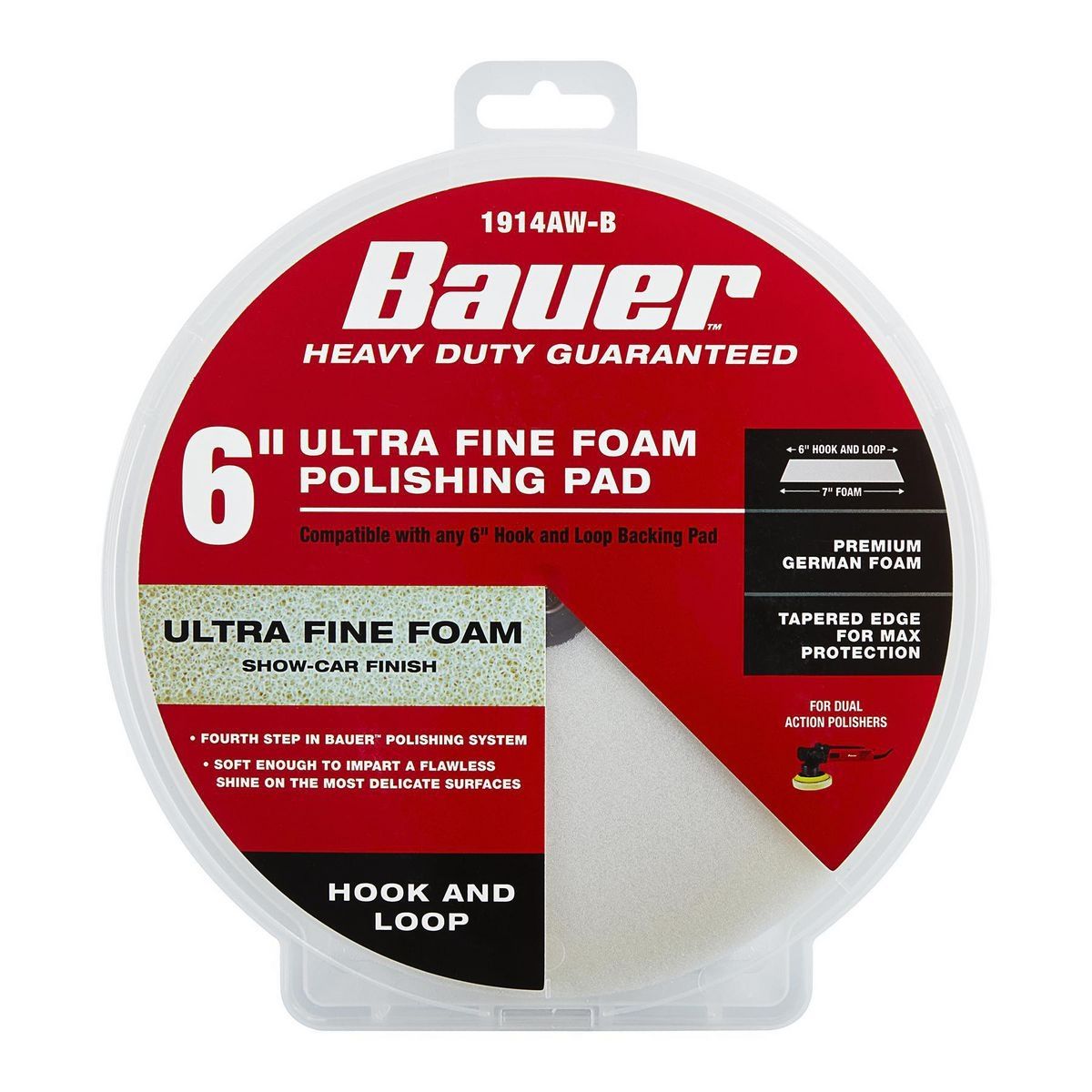 Almohadilla de pulido de espuma ultrafina Bauer de 6 pulgadas - Blanco - 56664