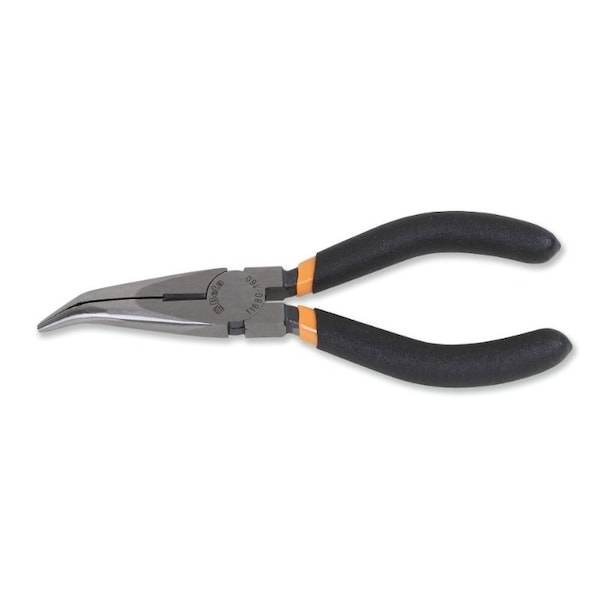 Beta 1168G Extra-long Bent Needle Knurled Nose Pliers, Double Layer PVC Coated Handles, OAL 160mm - 011680066