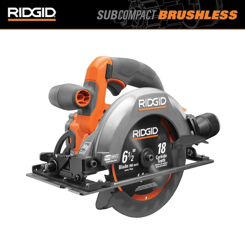 Sierra Circular Inalámbrica y Cepillada RIDGID 18V SubCompact de 6-1/2 pulgadas (Herramienta sola) - R8656B