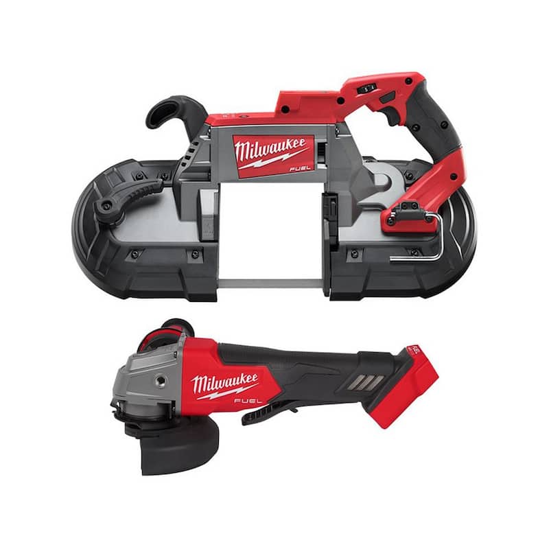 Sierra de cinta de corte profundo inalámbrica sin escobillas de 18V de iones de litio Milwaukee M18 FUEL y amoladora de 4-1/2 pulgadas/5 pulgadas (2 herramientas) - 2729-20-2880-20.